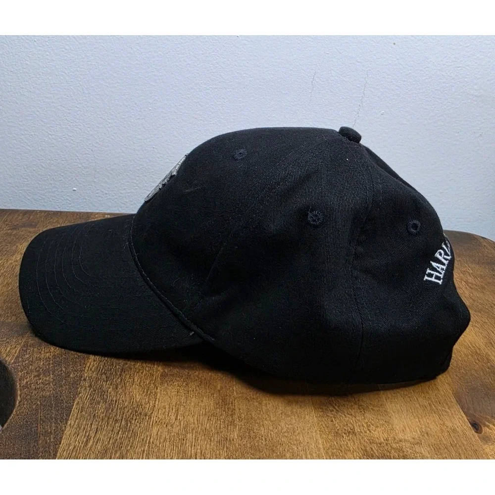 Harley Davidson Police 1 Biker Baseball Cap Black Mens OS Adjustable Metal Badge